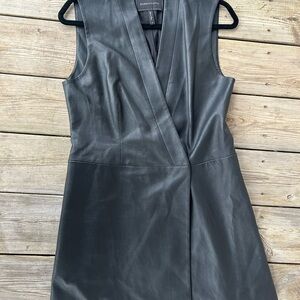 BCBGMaxAzria Black Faux Leather Mini Dress Sleeveless women’s Small